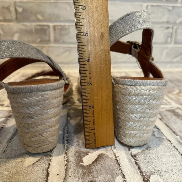 Lucky Brand Myghan Espadrille Linen Wedge Sandal Ankle strap Size 9.5 - Picture 11 of 11